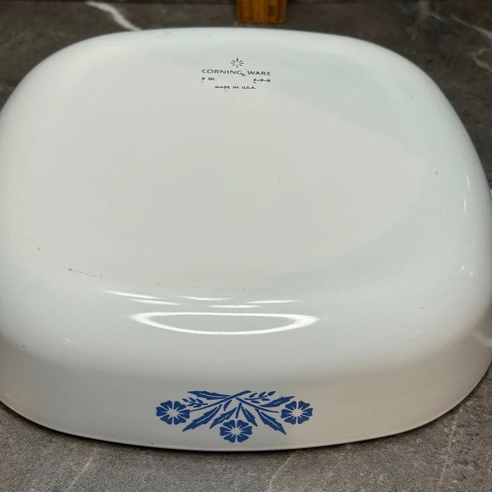 Corning Ware Blue Cornflower 9 Inch Square Baking Dish P-9-B Vintage Pyroceram
